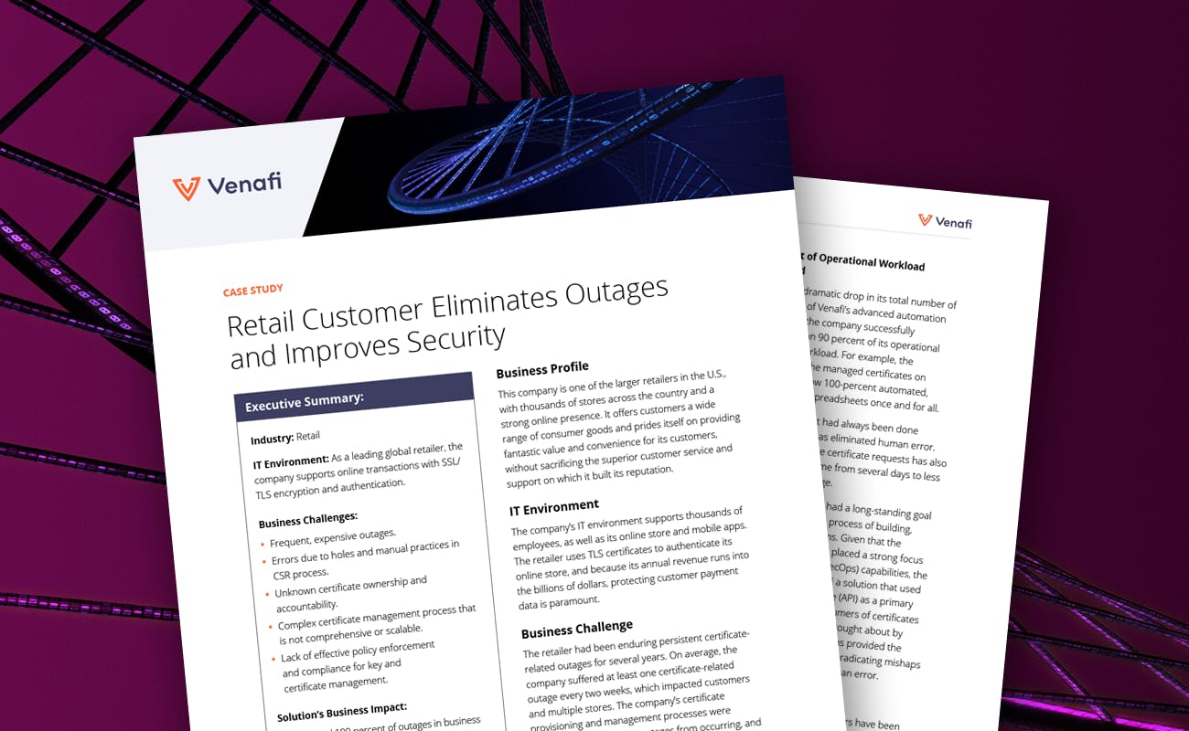 Retail Customer Eliminates Outages and Improves Security  - cover graphic