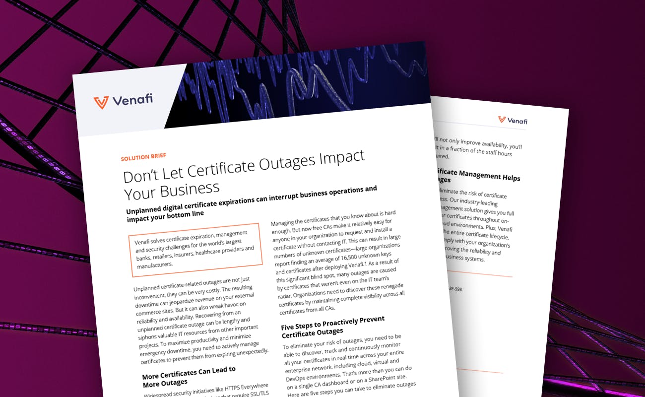 Don’t Let Certificate Outages Impact Your Business - cover graphic
