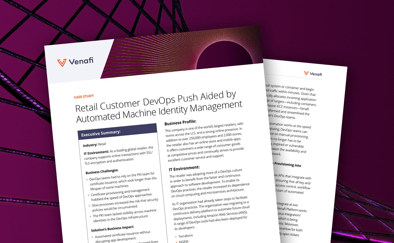 Retail Customer DevOps Aided by Automated Machine Identity Management - cover graphic