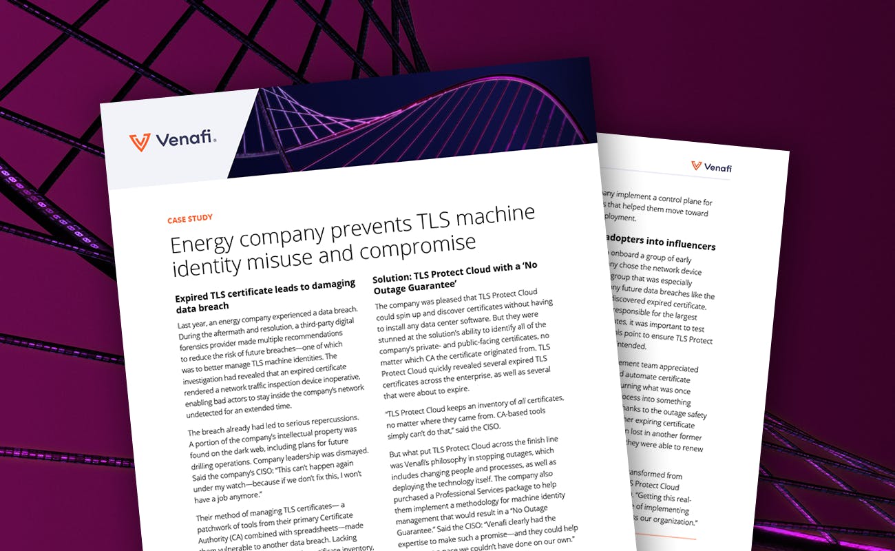 Energy company prevents TLS machine identity misuse and compromise - cover graphic