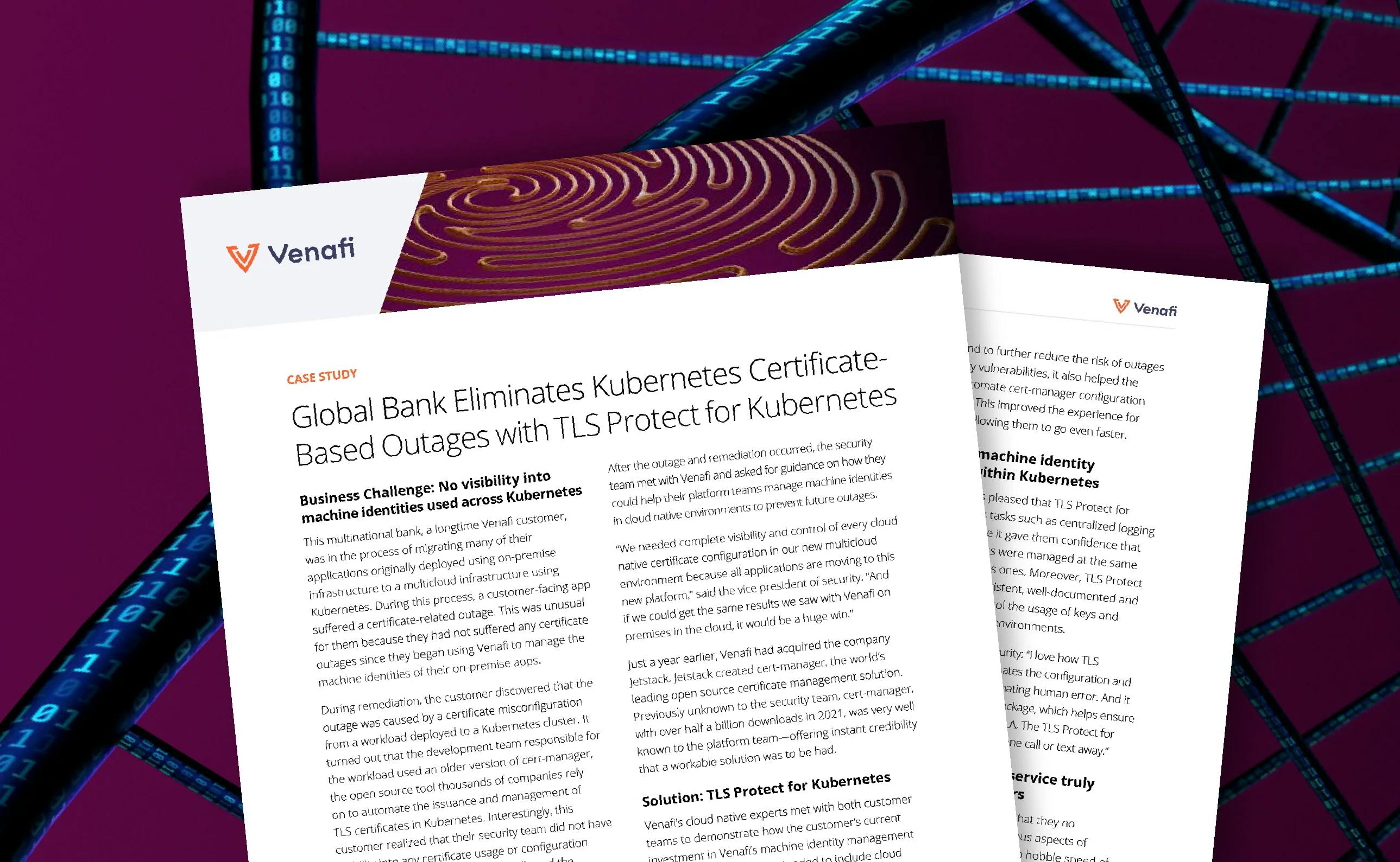 Global Bank Eliminates Kubernetes Certificate-Based Outages with TLS Protect for Kubernetes - cover graphic