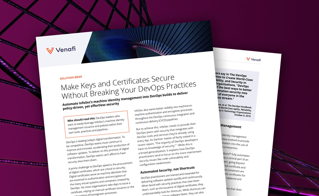 Make Keys and Certificates Secure Without Breaking Your DevOps Practices - cover graphic