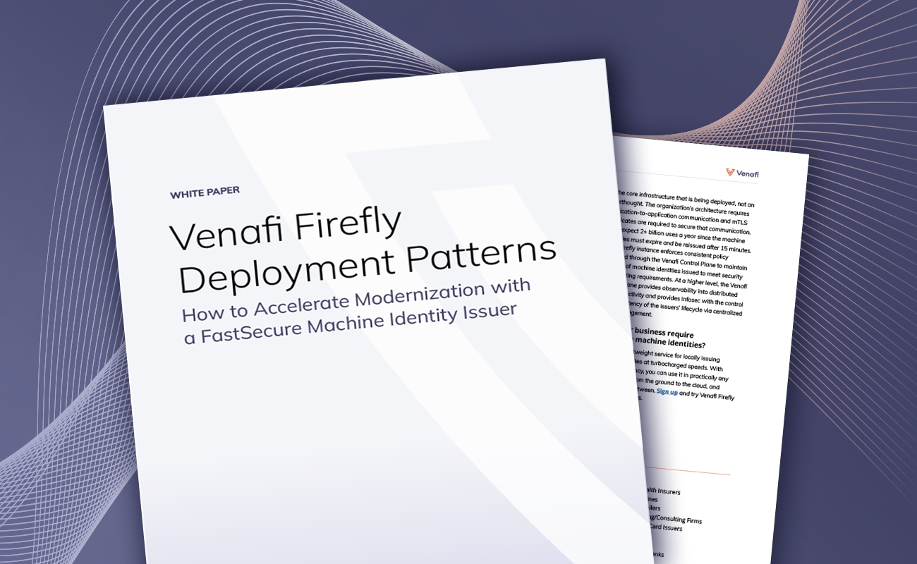 Venafi Firefly Deployment Patterns - cover graphic