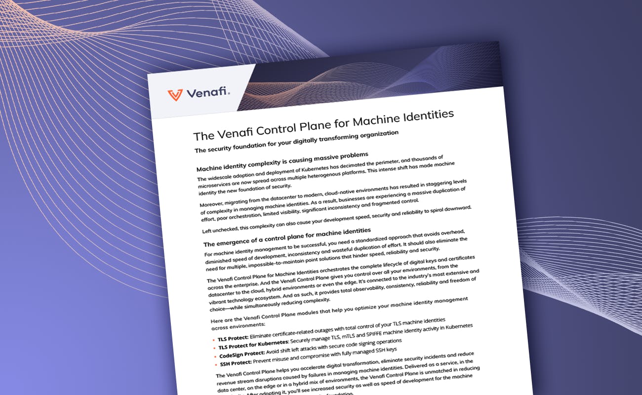 A Brief Overview of the Venafi Control Plane for Machine Identities - cover graphic