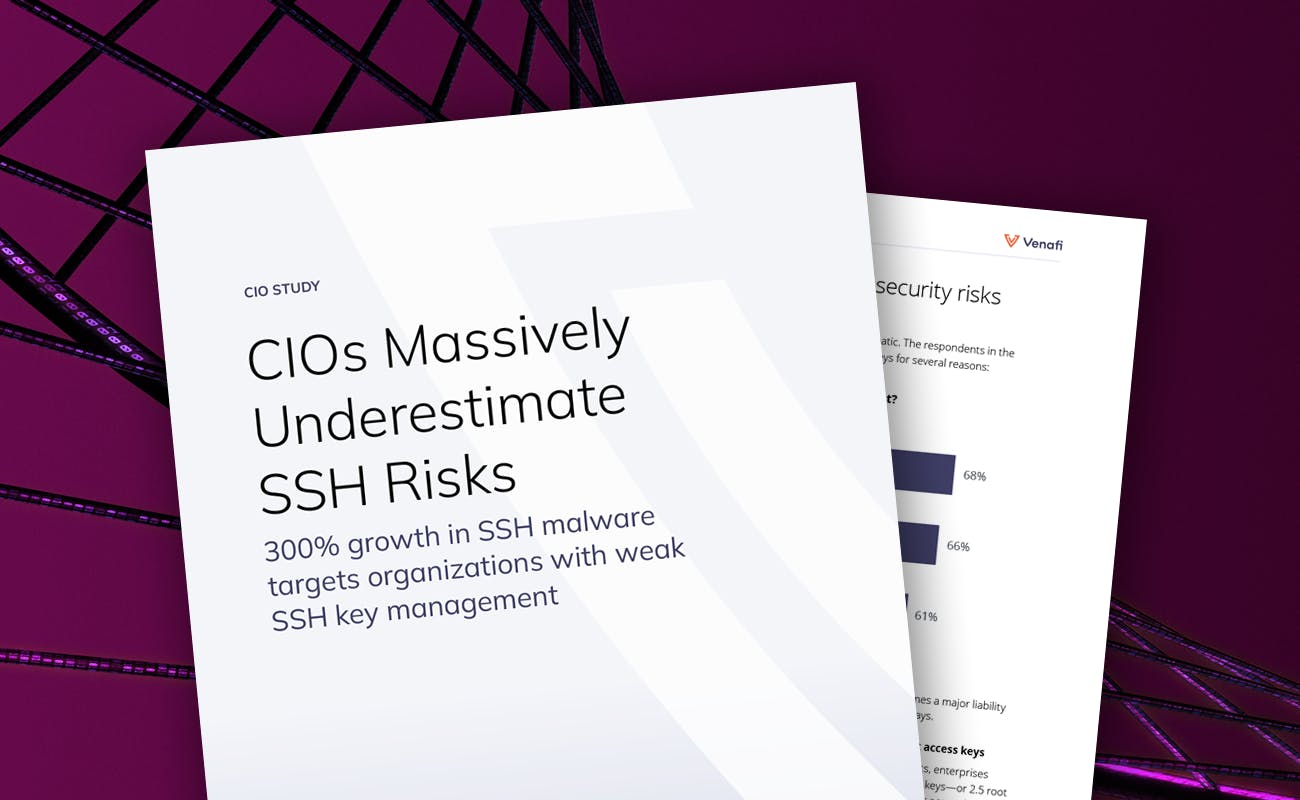 CIO Study: CIOs Massively Underestimate SSH Risks - 300% Growth in SSH Malware  - cover graphic