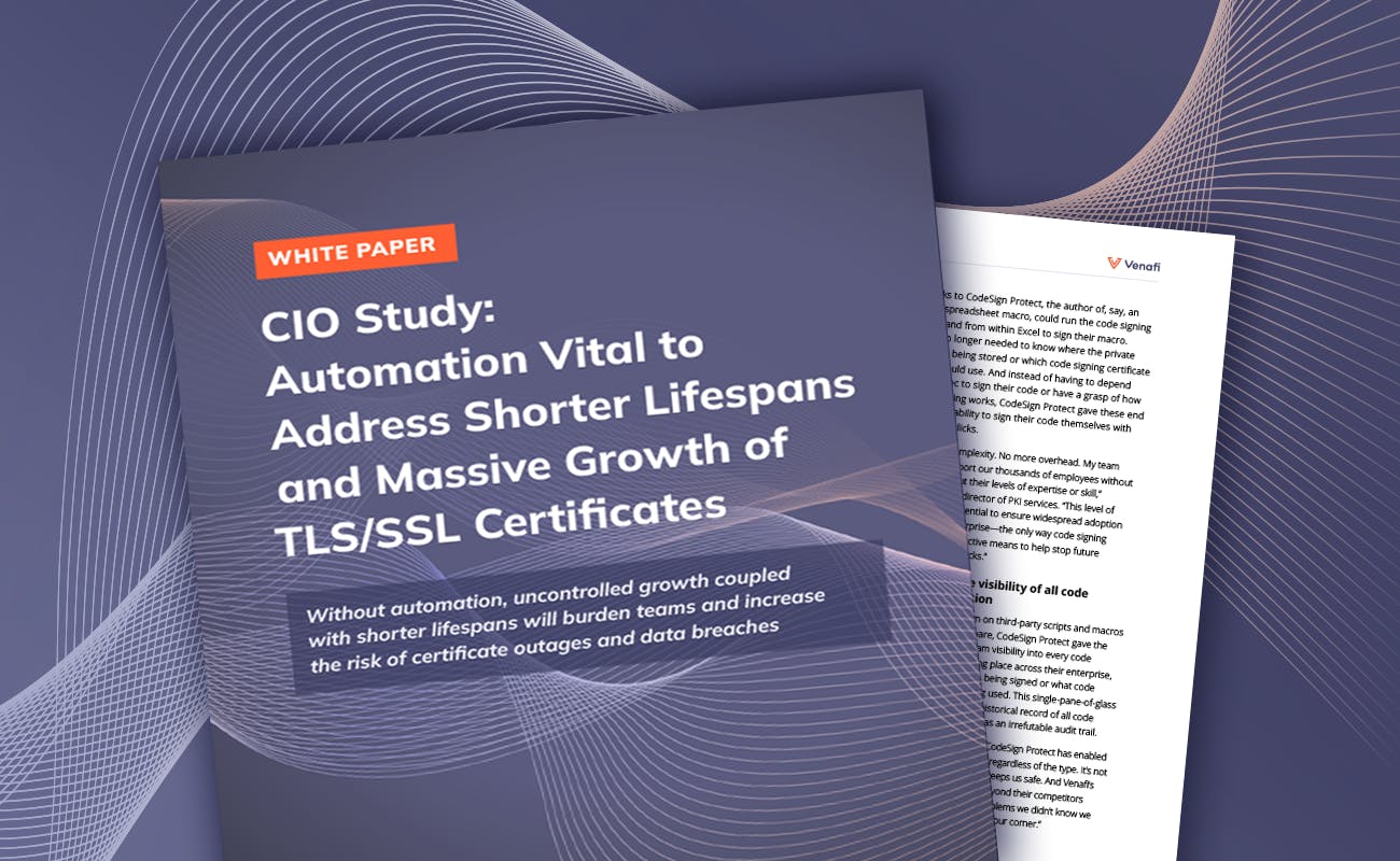 CIO Study: Automation Vital to Address Shorter Lifespans and Massive Growth of TLS/SSL Certificates - cover graphic