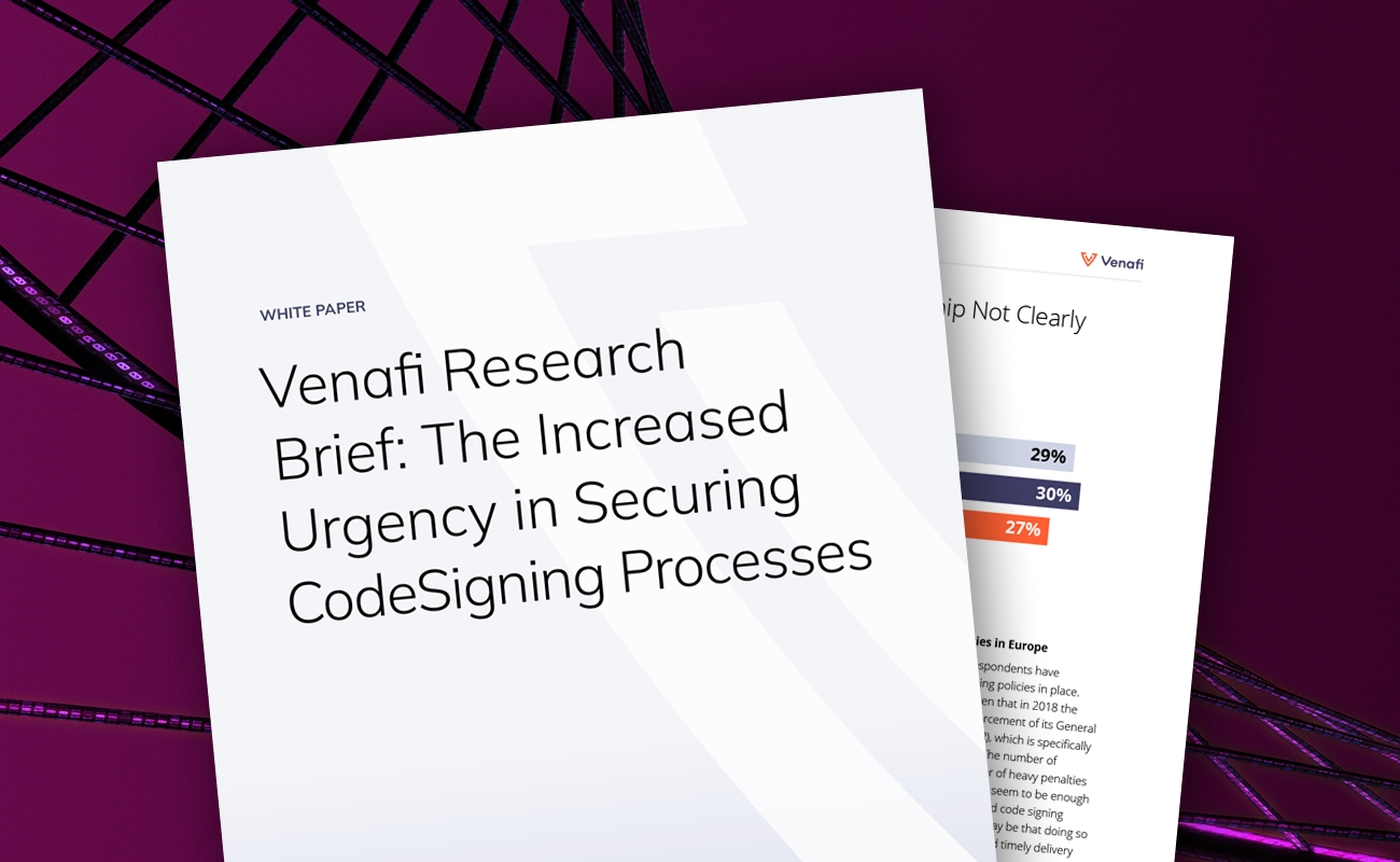 Venafi Research Brief: The Increased Urgency in Securing Code Signing Processes - cover graphic